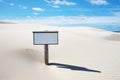 Sand dunes with empty warning sign Royalty Free Stock Photo