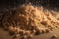 close-up of sand explosion, showing the individual grains and microdetails Royalty Free Stock Photo