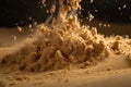 close-up of sand explosion, showing the individual grains and microdetails Royalty Free Stock Photo