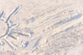 Close up of sand texture (background) on the a beach. Royalty Free Stock Photo