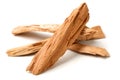 Close up of sandalwood isolatd on the white background