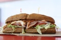 Close up of a Sandwich at a Firehouse Subs restaurant.