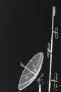 Close up Satellite Dish and Radio Antenna Royalty Free Stock Photo