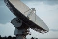 close-up of satellite dish, transmitting signals to earth Royalty Free Stock Photo