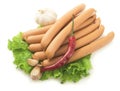 Close up of sausage and fresh vegetables Royalty Free Stock Photo