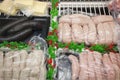 Close up of sausages for sale