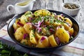 Close-up of spicy german new potato salad Royalty Free Stock Photo