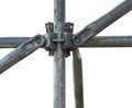 Close up scaffolding of a pipe clamp, isolated