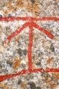 Close up of the Scandinavian rune Tyr from an ancient runestone