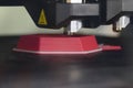 Close up scene the additive manufacturing by 3D printer machine