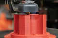 Close up scene the additive manufacturing by 3D printer machine