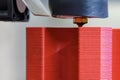 Close up scene the additive manufacturing by 3D printer machine