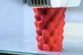 Close up scene the additive manufacturing by 3D printer machine