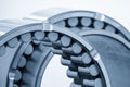 Close up scene of the cylindrical rolling bearing parts Royalty Free Stock Photo