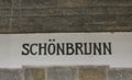 Close up of the Schonbrunn metro sign