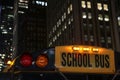 Close up of a school bus sign in New York City Royalty Free Stock Photo