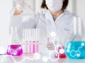 Close up of scientist making test in lab Royalty Free Stock Photo