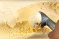 Close up of scoop vanilla ice cream.