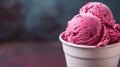 Close-up of Scoops of Strawberry Ice Cream in a Bowl Royalty Free Stock Photo