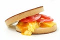 Close Up of a Scrambled Egg and Cheese Sandwich