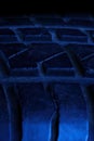 close up scratch and hole tire texture pattern with blue tone color Royalty Free Stock Photo