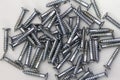 Close-up on screws, metal screws, iron screws, wood screws Royalty Free Stock Photo