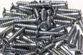 Close-up on screws, metal screws, iron screws, wood screws Royalty Free Stock Photo