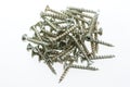 Close-up of screws on a white Royalty Free Stock Photo