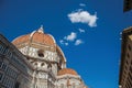 Close-up of the sculptural work on the dome of the Santa Maria del Fiore Cathedral. In the city of Florence. Royalty Free Stock Photo