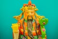 Close up sculpture of Cai Shen, Chinese God of wealth, God of fortune. Royalty Free Stock Photo