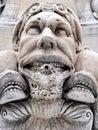Close up of a sculpture face of the Fountain of Piazza della Rotonda, Pantheon Royalty Free Stock Photo