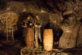 Sculptures of salt workers in Wieliczka Salt Mine in Poland