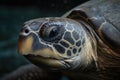 close-up of a sea turtle's face, with its beak and eyes visible Royalty Free Stock Photo