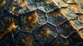 A close up of a sea turtles intricate shell reveals the intricacies of its growth and journey through the ocean. Tiny Royalty Free Stock Photo