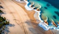 close-up of the sea washing the sand of a Caribbean beach, ocean vacation concept,