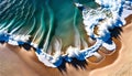 close-up of the sea washing the sand of a Caribbean beach, ocean vacation concept,