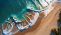 close-up of the sea washing the sand of a Caribbean beach, ocean vacation concept,