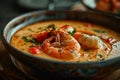 Close-up of Seafood Bouillabaisse in Bowl.