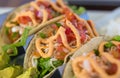 Close up of Seafood Taco Trio