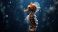 A close up of a seahorse swimming in the ocean, AI