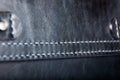 Close-up of a seam floss on a briefcase Royalty Free Stock Photo