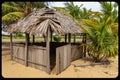 Close up of a Seaside thatched hut on Awolowo beach Lekki Lagos Nigeria Royalty Free Stock Photo