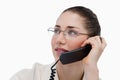 Close up of a secretary making a phone call Royalty Free Stock Photo