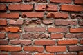 Close-up of section of brick wall with mortar Royalty Free Stock Photo
