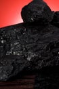 Close-up of a section of a pile of coal, fine black coal section texture Royalty Free Stock Photo