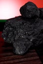 Close-up of a section of a pile of coal, fine black coal section texture Royalty Free Stock Photo