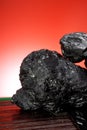 Close-up of a section of a pile of coal, fine black coal section texture Royalty Free Stock Photo