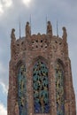 Close up of a section of the top of Bok Tower in Lake Wales, Florida USA.
