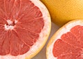 Close up of sections of grapefruit