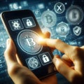 A close-up of a secure digital wallet interface on a mobile device